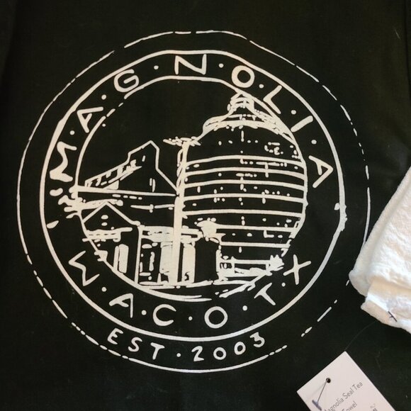 Magnolia Waco TX Black Canvas Tote and NWT White Tea Towel - Picture 3 of 12